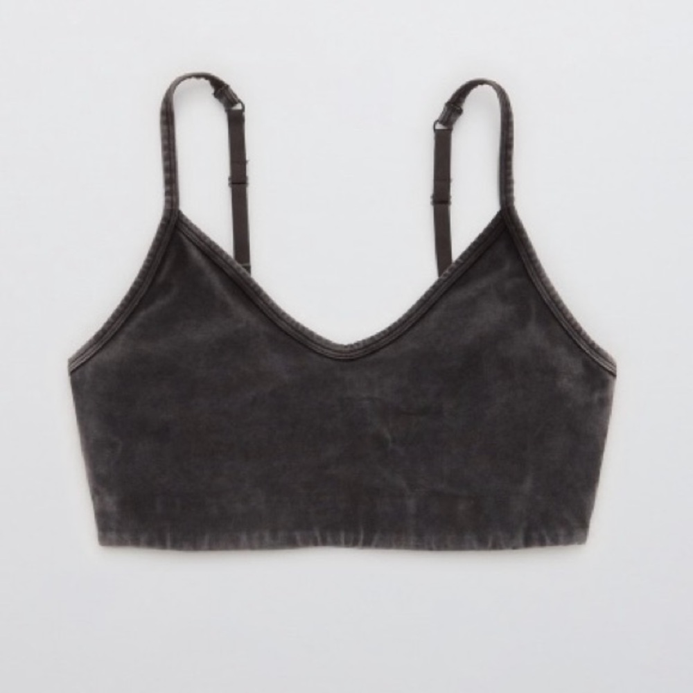 Offline by Aerie OG Washed Dark Gray Scoop Sports Bra - XL